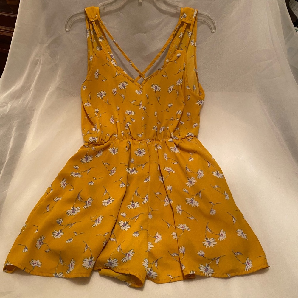 Mustard Floral Romper!